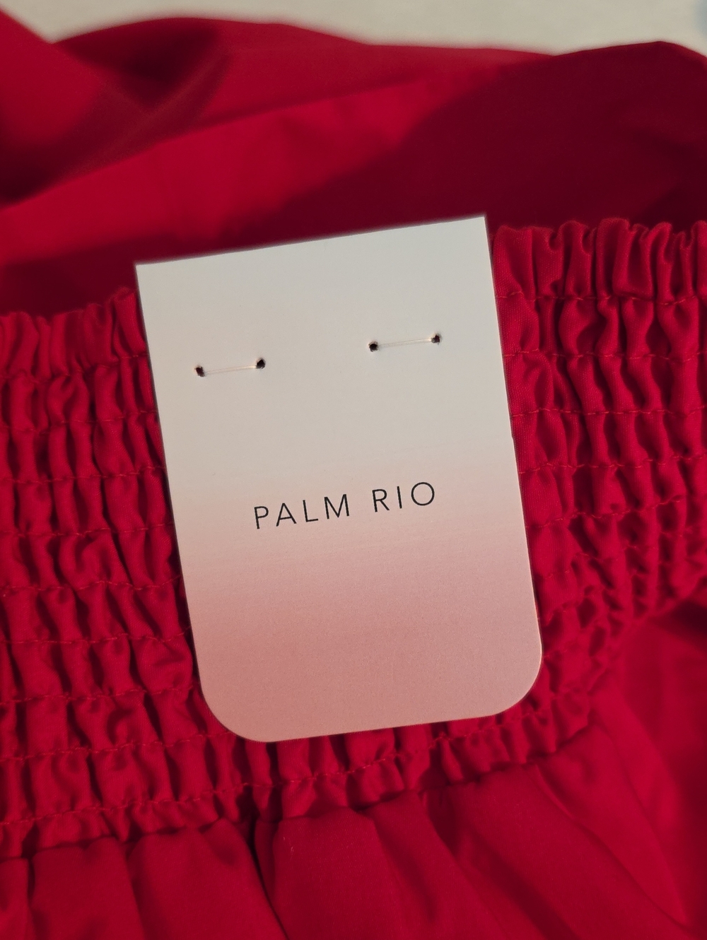 Palm Rio Bright Red Gathered Midi Skirt Brand New - Picture 9 of 9